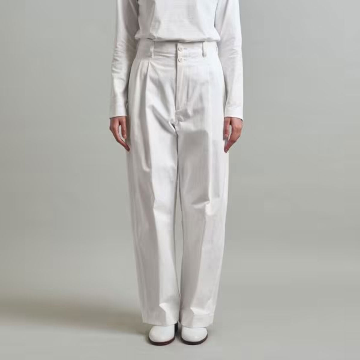 LOEFF/COTTON TWILL 2TUCK PANTS
