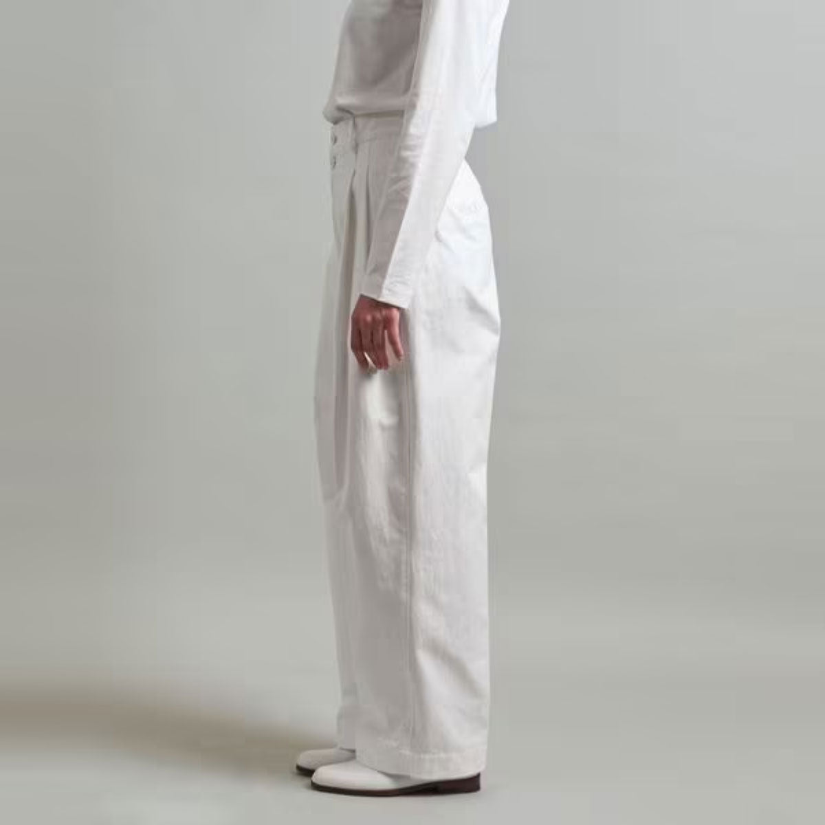LOEFF/COTTON TWILL 2TUCK PANTS