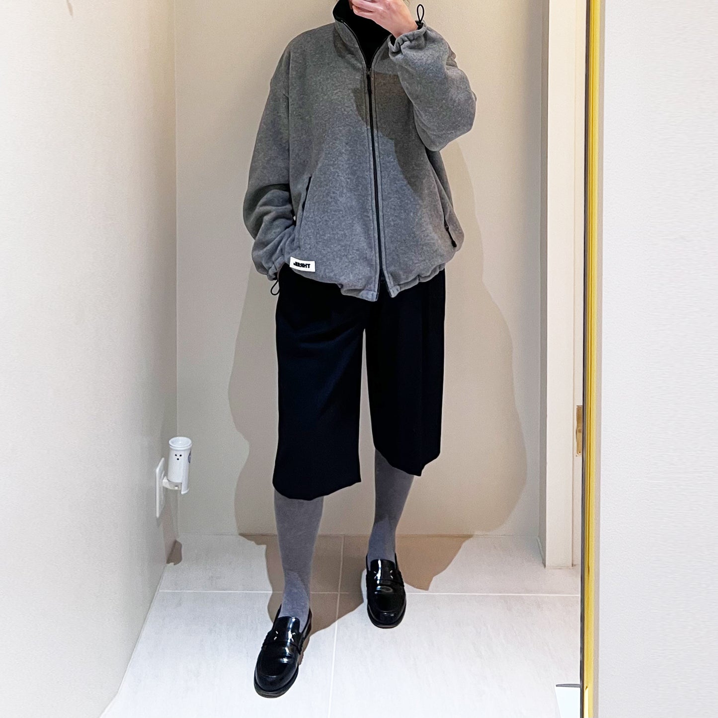 THREE DOTS TURQUOISE/FLEECE BIG ZIP BLOUSON