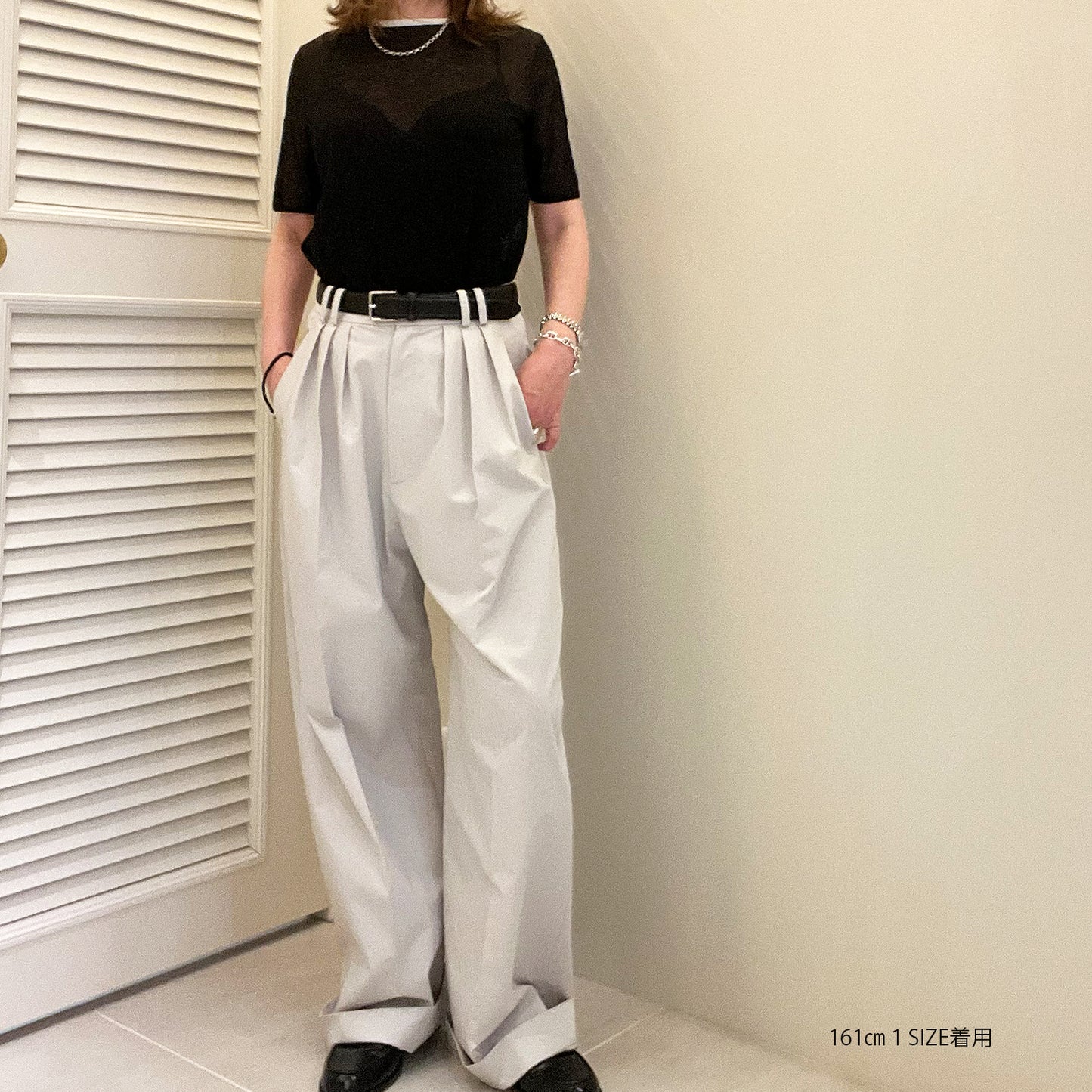 THREEDOTSTURQUOISE/THREE TUCK PANTS