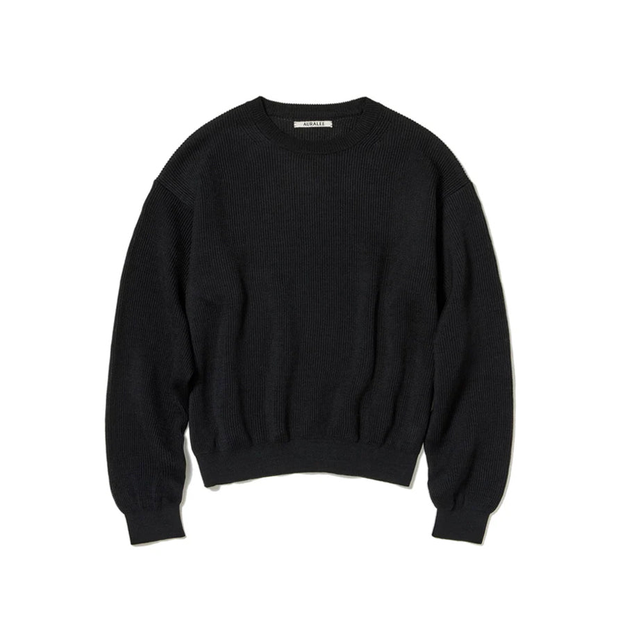 AURALEE/FLAT YARN RIB KNIT P/O