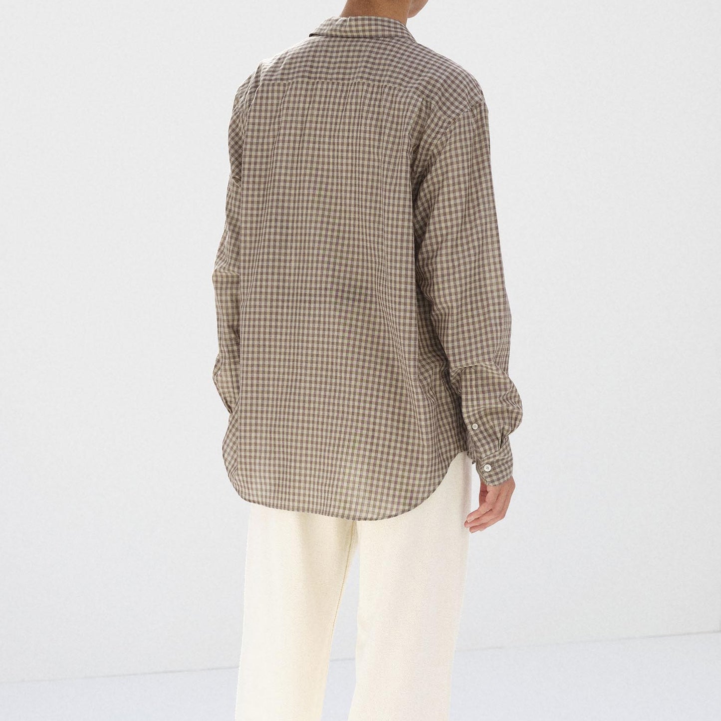 AURALEE/AIRY LIGHT COTTON CHECK SHIRT