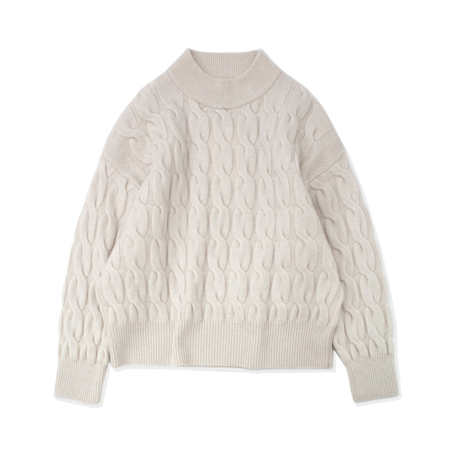 BATONE/SUPREME LAMB CABLE MOCK NECK