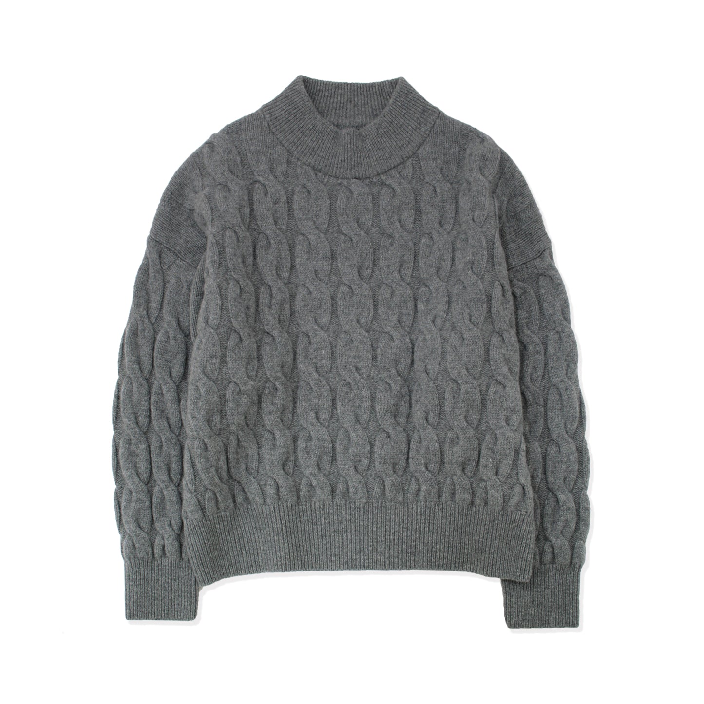 BATONE/SUPREME LAMB CABLE MOCK NECK