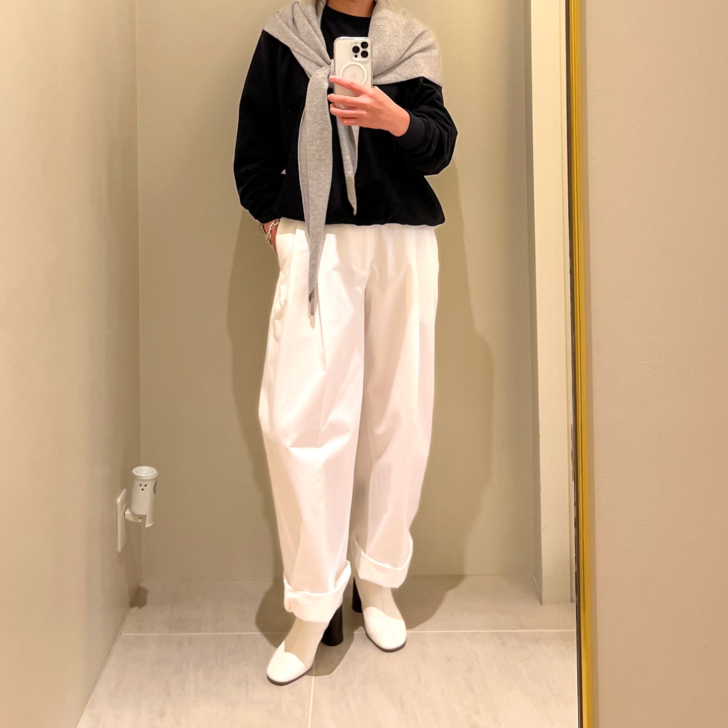 AURALEE /ELASTIC HIGH GAUGE SWEAT P/O