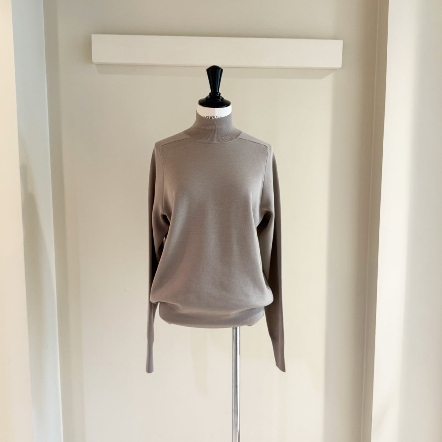 BOWTE/SUPER180'S WORSTED DOUBLE HIGH-NECK KNIT