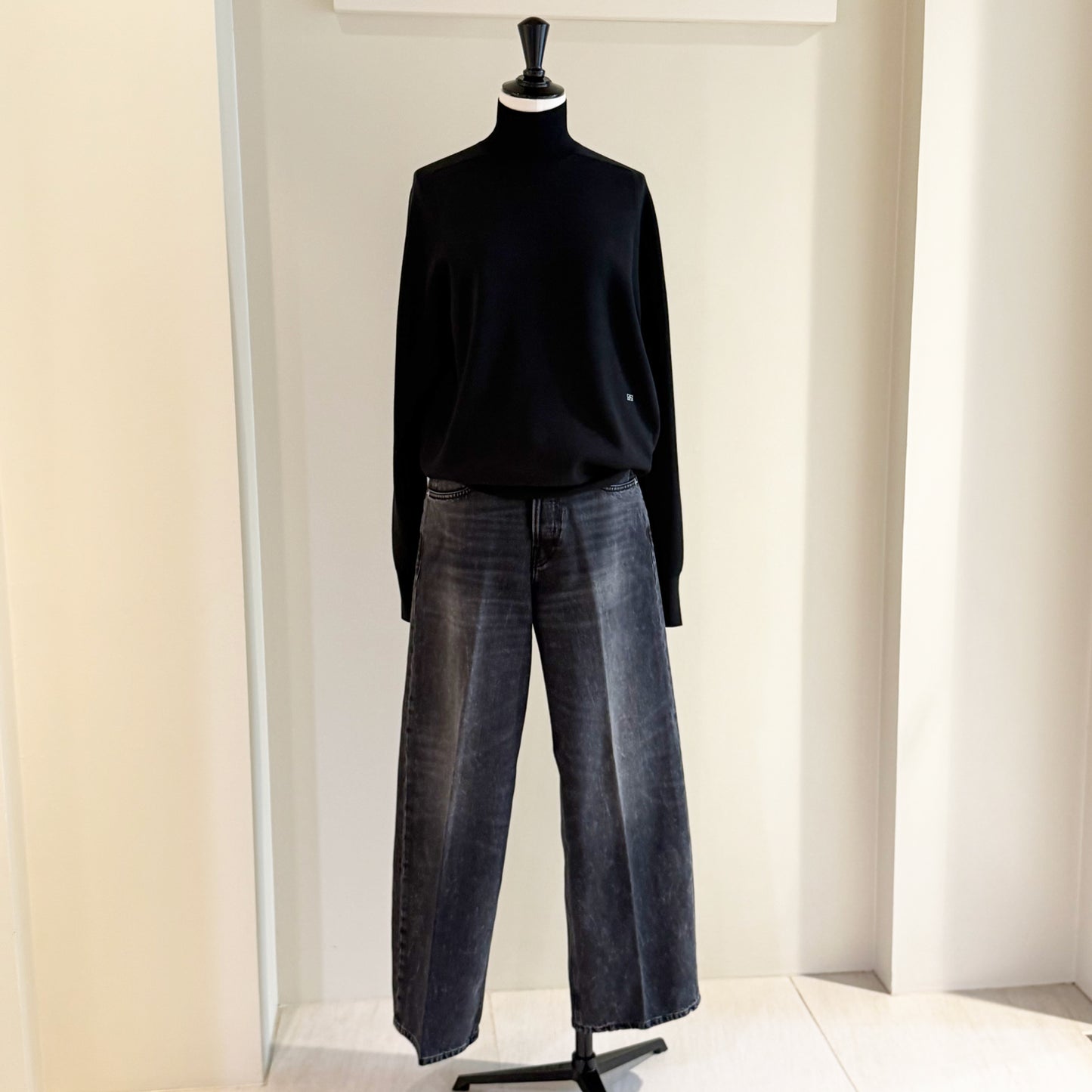 BOWTE/SUPER180'S WORSTED DOUBLE HIGH-NECK KNIT