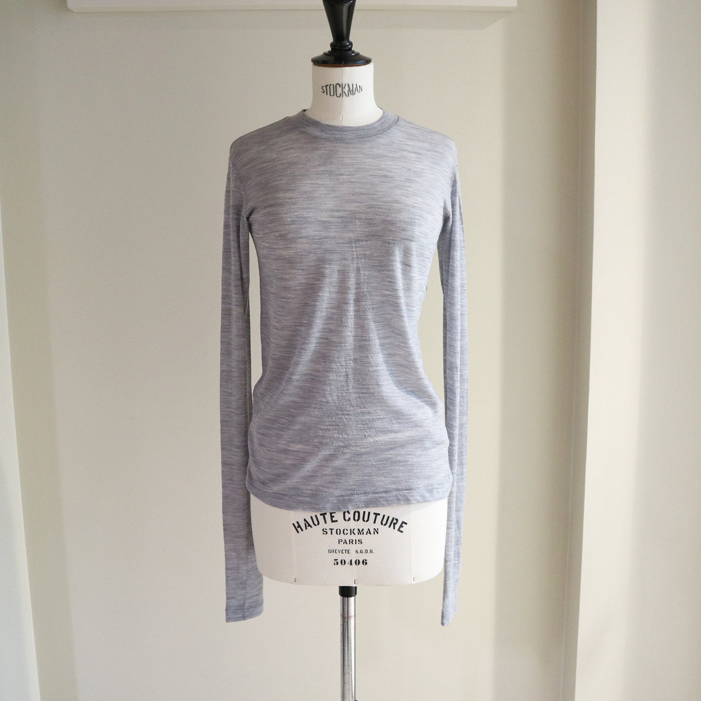 AURALEE/SUPER SOFT WOOL SHEER JERSEY L/S TEE