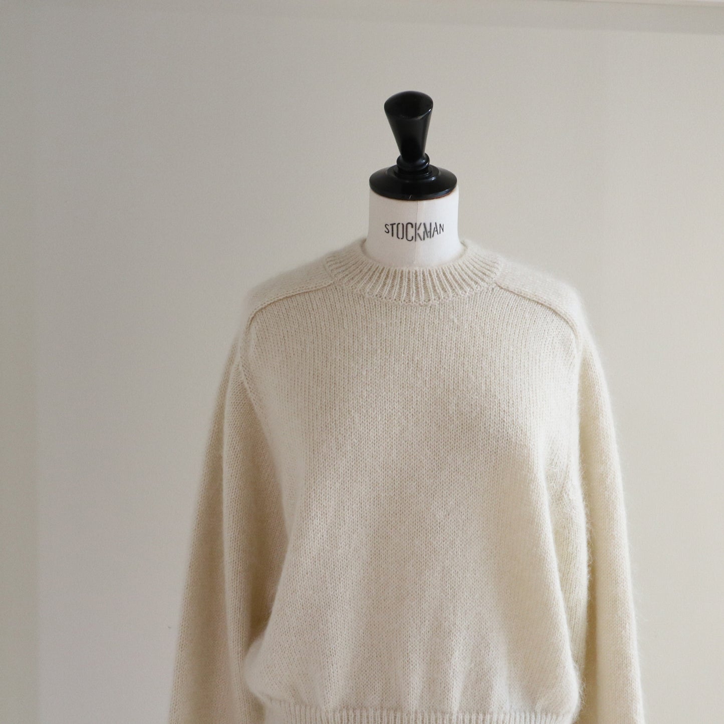 BATONER/PURE MOHAIR100% CROPPED CREW NECK