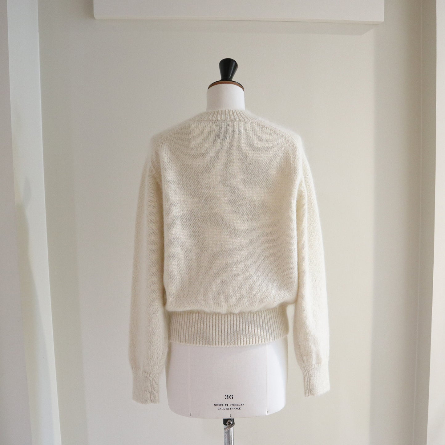 BATONER/PURE MOHAIR100% CROPPED CREW NECK