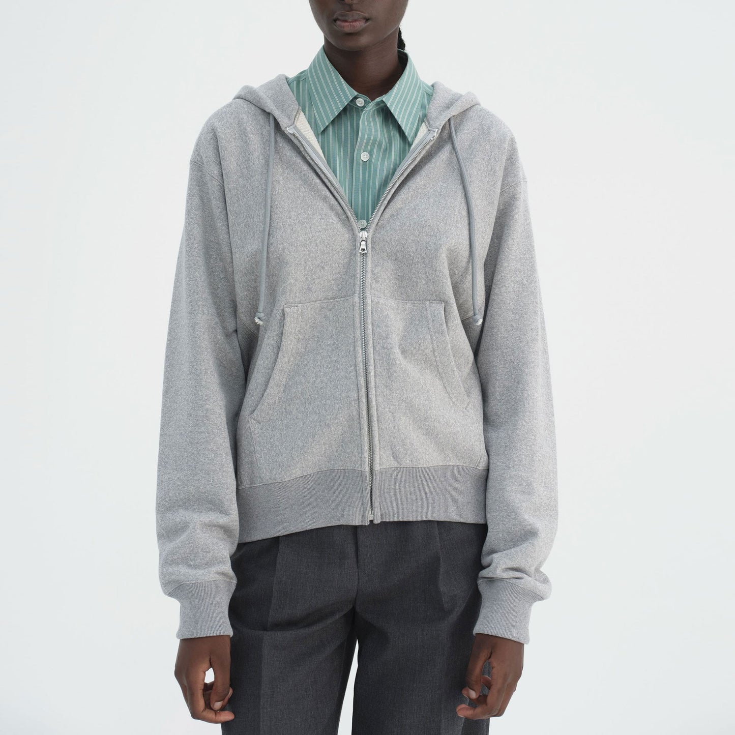 AURALEE/SMOOTH SOFT BD SWEAT ZIP PARKA