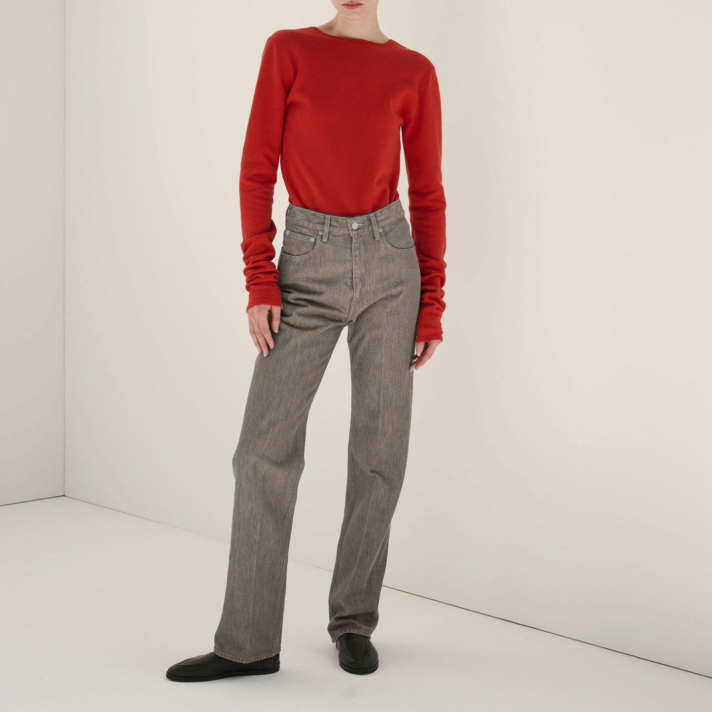 AURALEE/HARD TWIST BROWN DENIM 5P PANTS