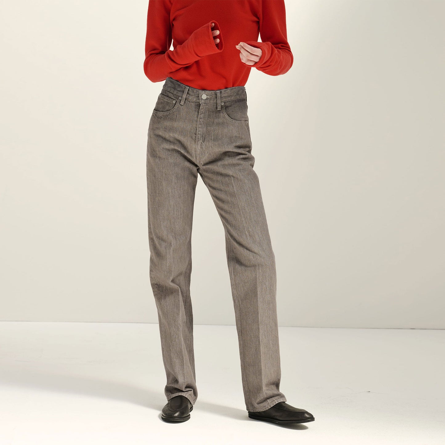 AURALEE/HARD TWIST BROWN DENIM 5P PANTS