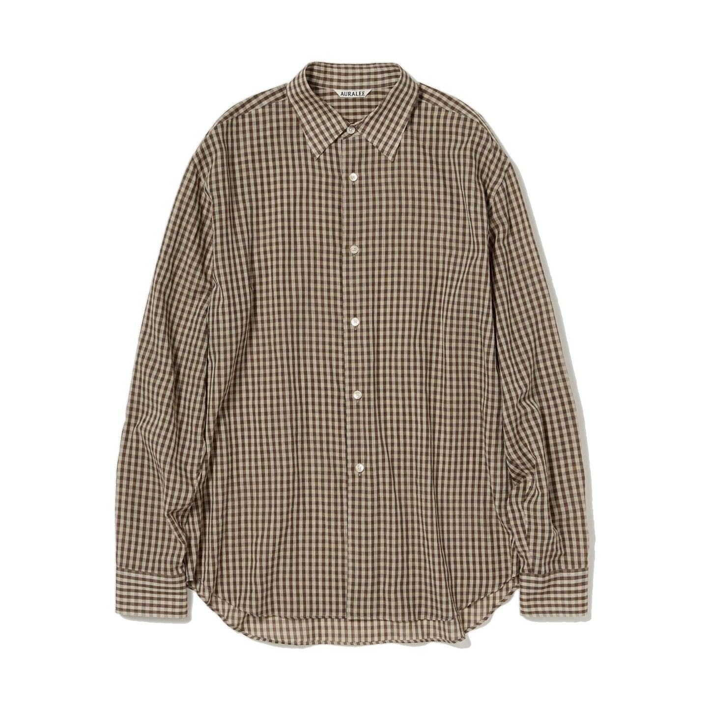 AURALEE/AIRY LIGHT COTTON CHECK BIG SHIRT