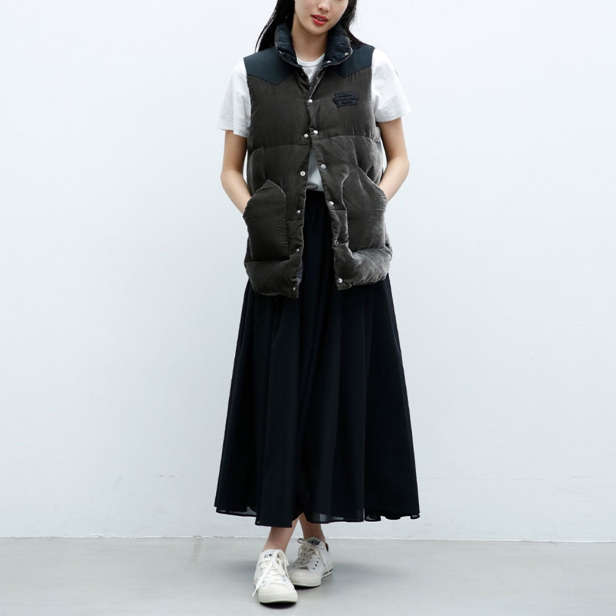 MADISONBLUE/DOWN VEST FEATHER VELVET