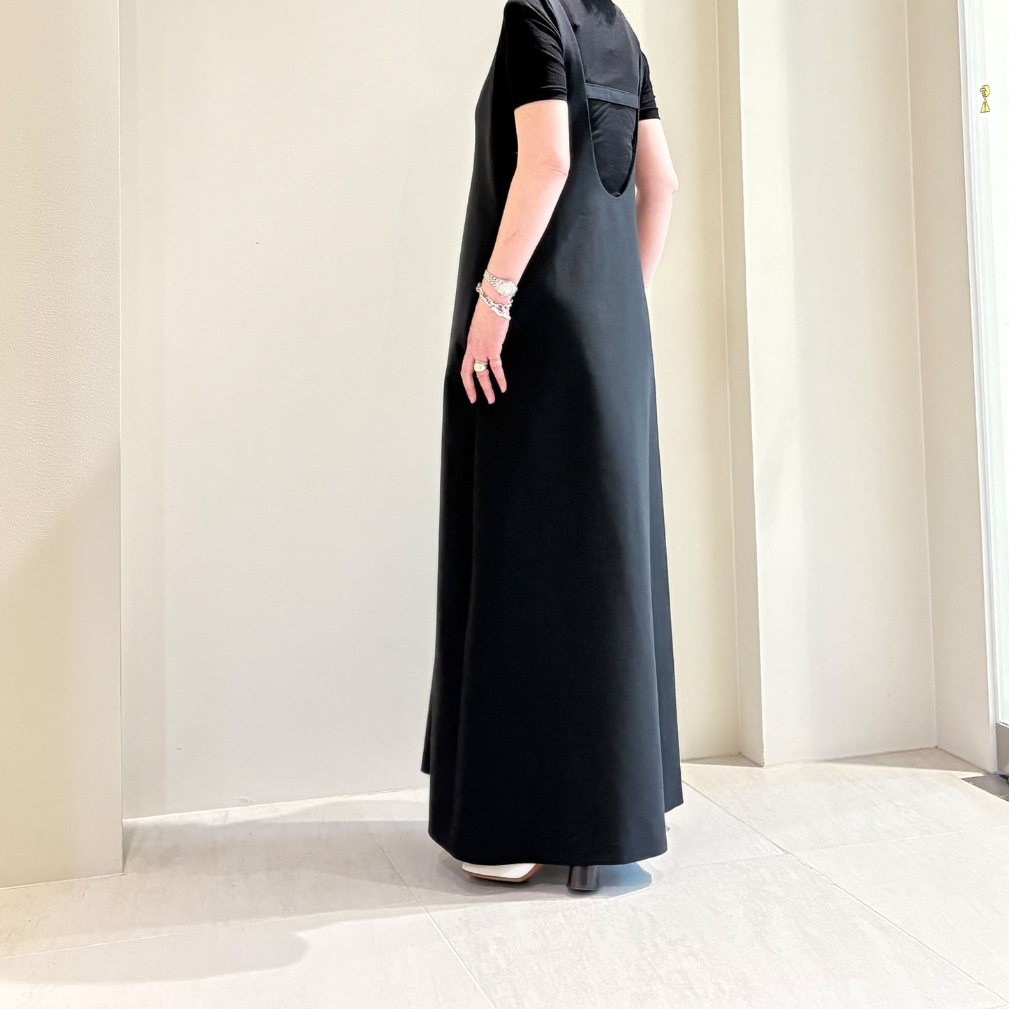 BOWTE/WORSTED MOHAIR DOESKIN FULL LENGTH DRESS