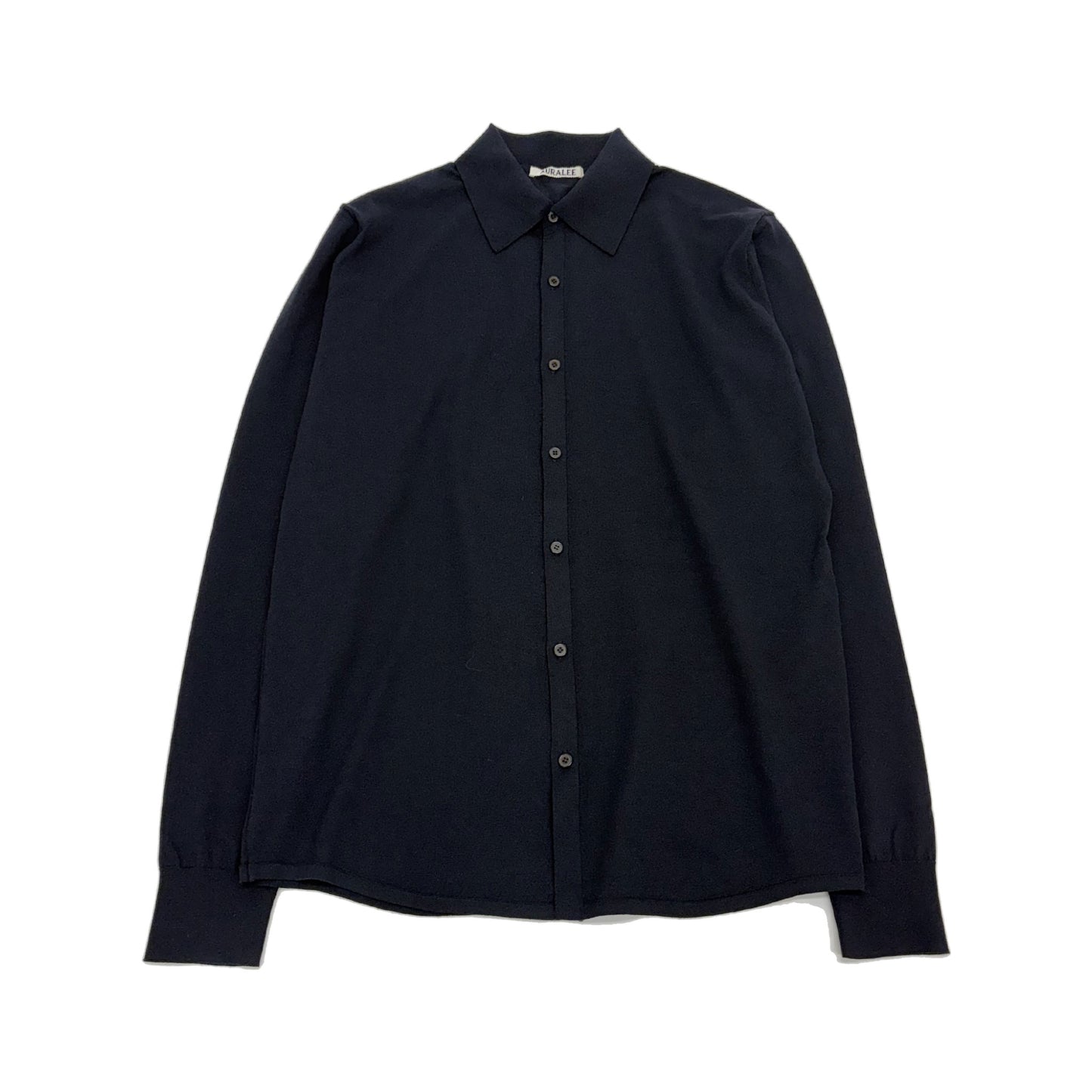 AURALEE/GIZA HIGH GAUGE KNIT SHIRT CARDIGAN