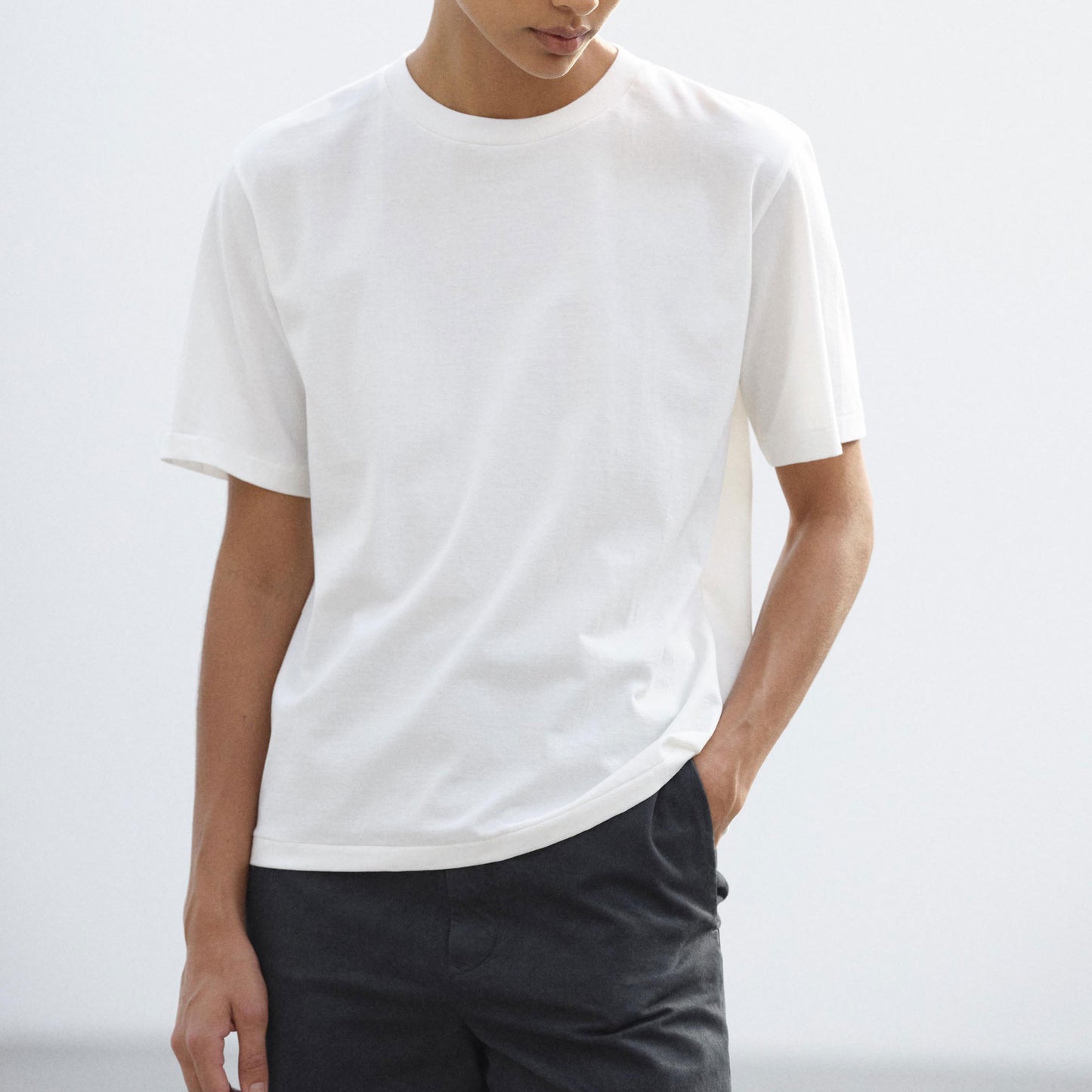 AURALEE/HIGHT GAUGE COTTON JERSEY TEE
