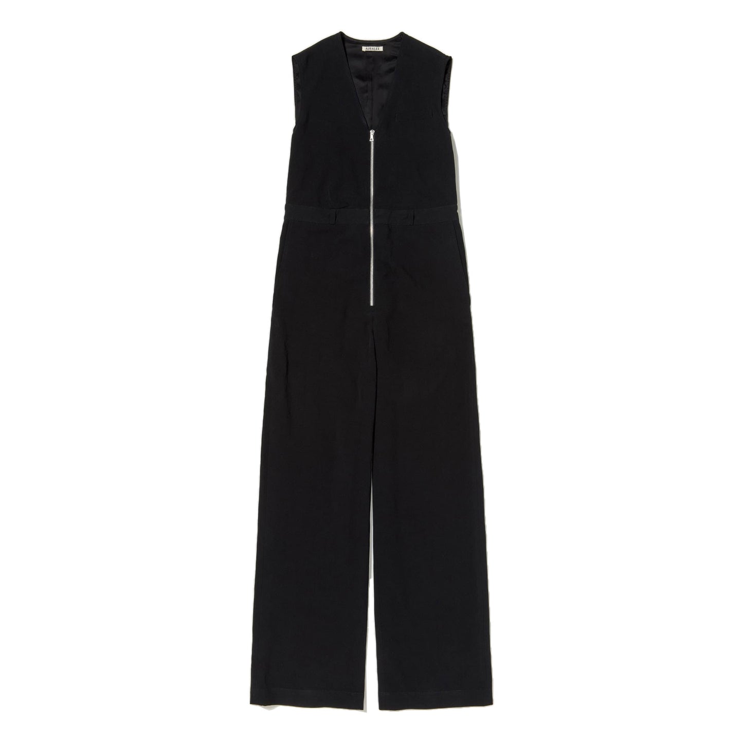 AURALEE/HARD TWIST COTTON LINEN GABARDINE SLEEVELESS JUMPSUIT