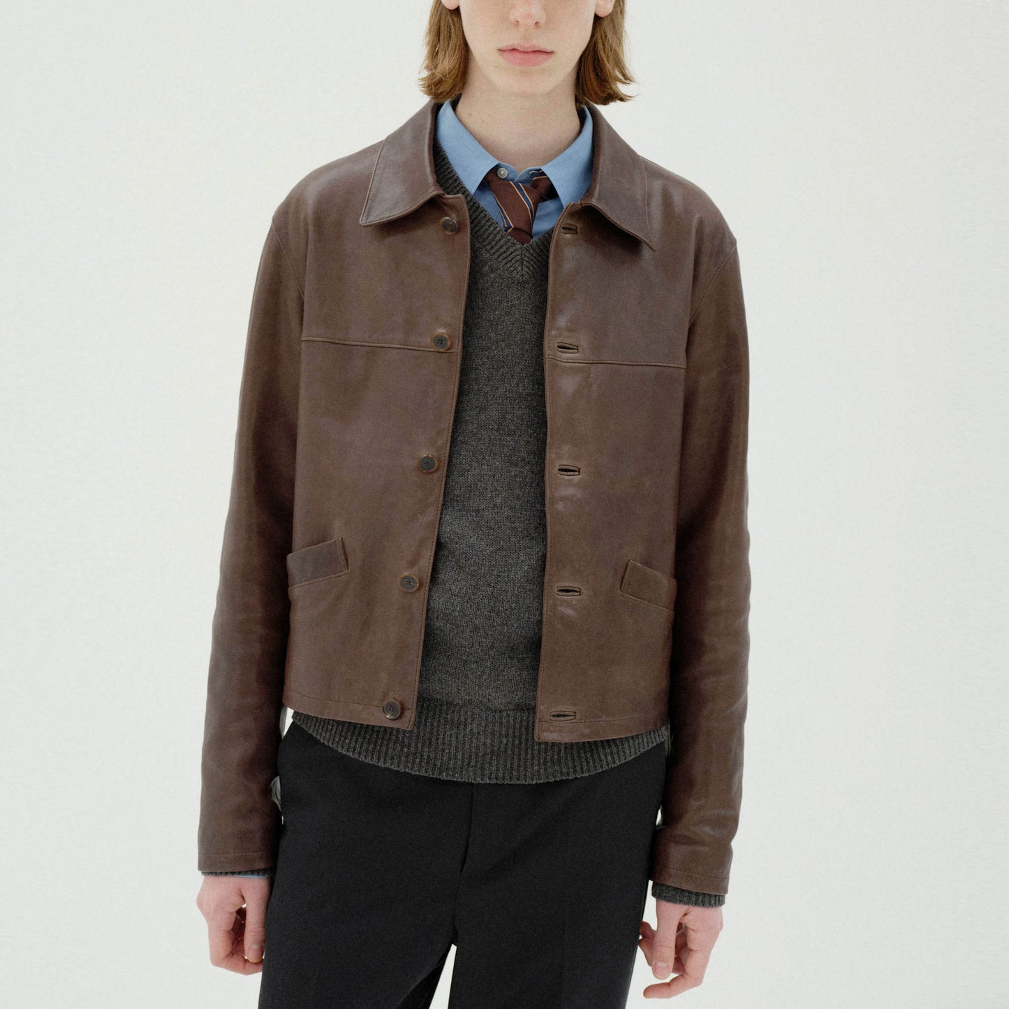 AURALEE/HEAVY LAMB LEATHER BLOUSON