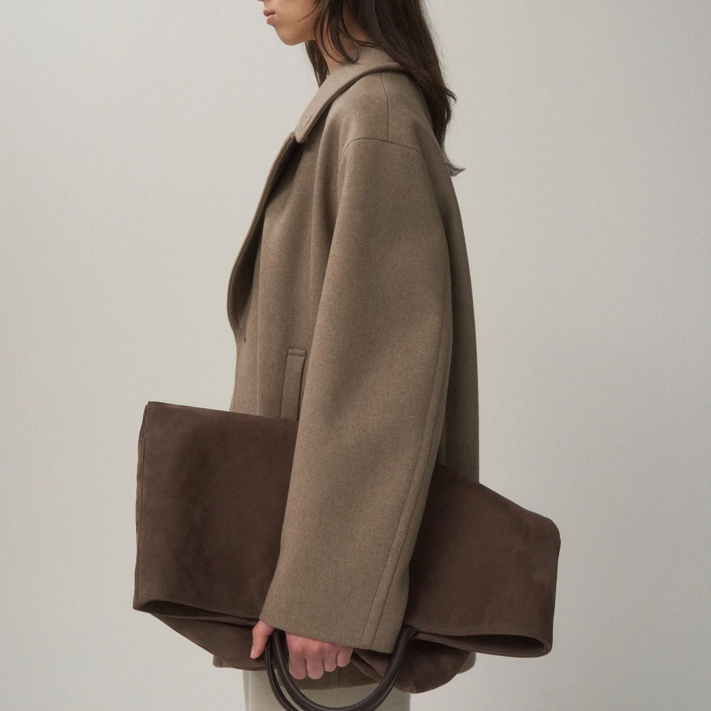 ATON|SUPER 120's DOUBLE MELTON SEMI DOUBLE SHORT COAT