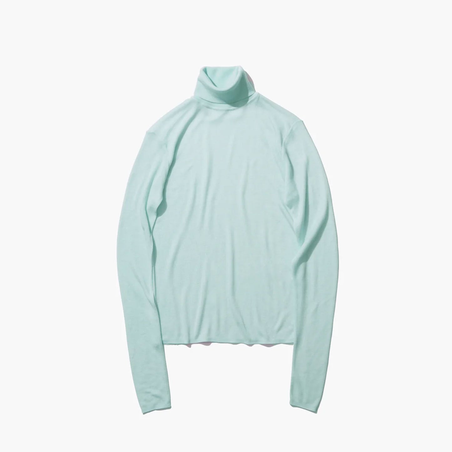 ATON|SILK BLENDED CIRCULAR RIB TURTLENECK SWEATER
