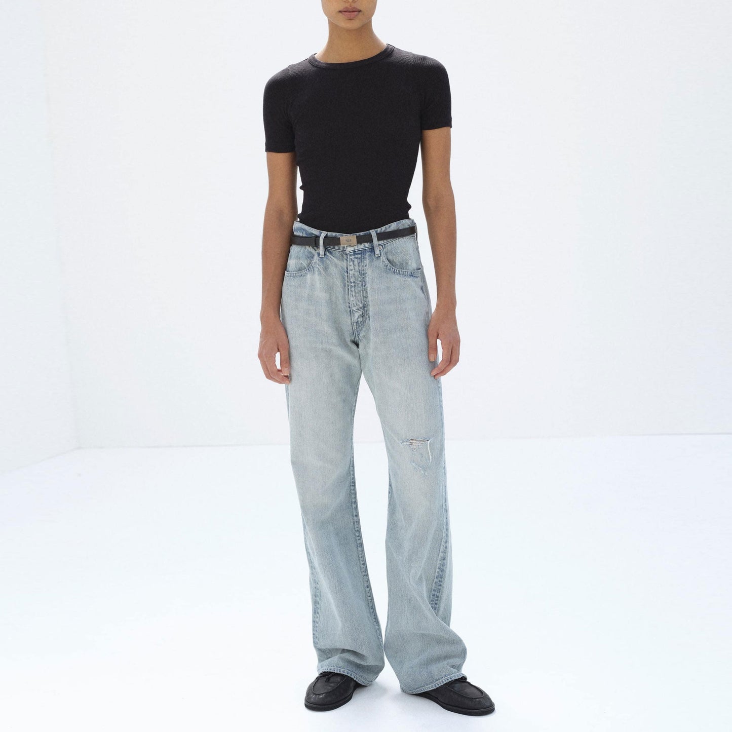 AURALEE/FADED SELVEDGE LIGHT DENIM PANTS