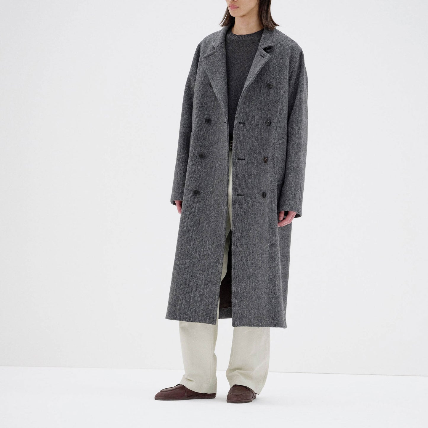 AURALEE/SHETLAND WOOL DOUBLE CLOTH COAT