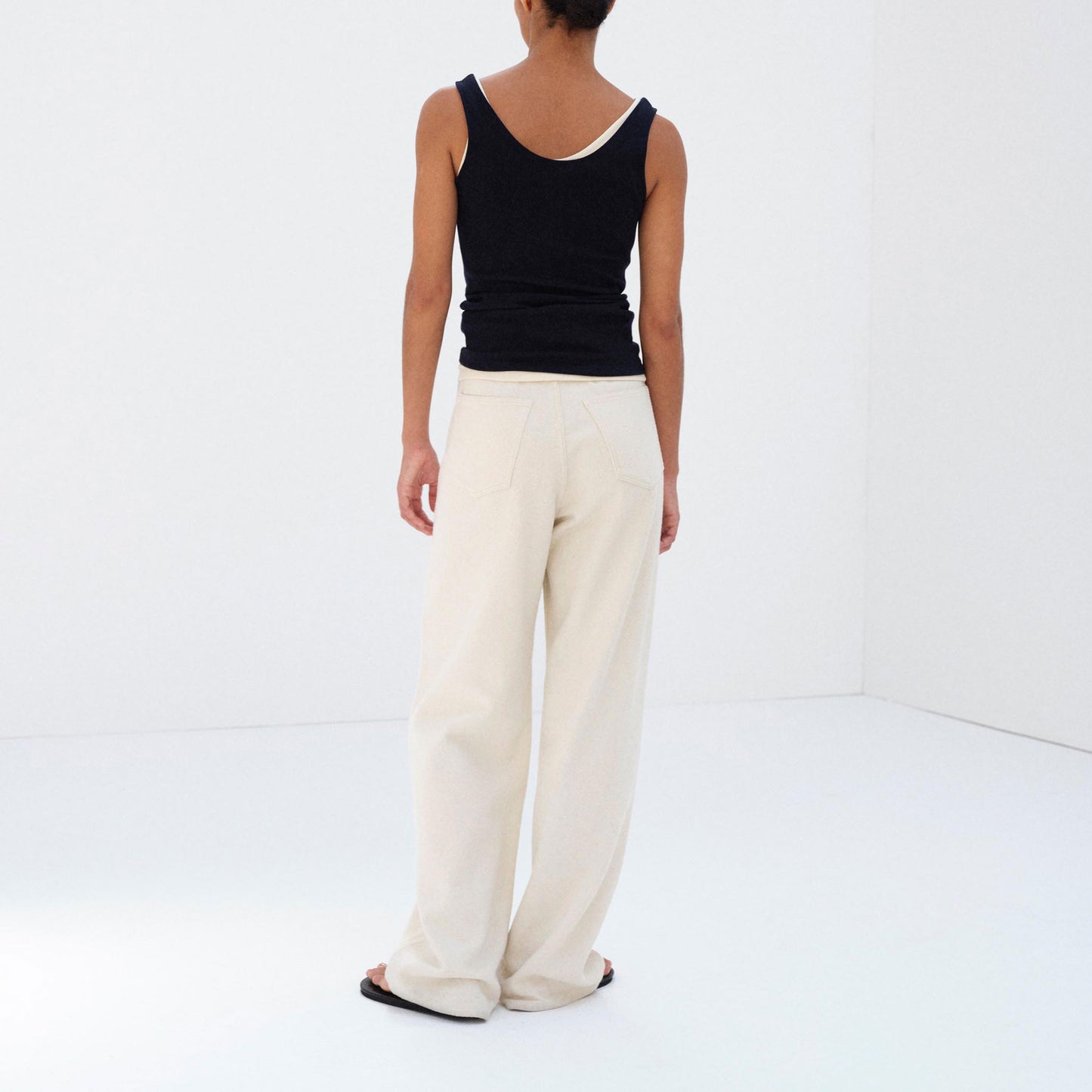 AURALEE/SILK NEP DENIM 5P WIDE PANTS