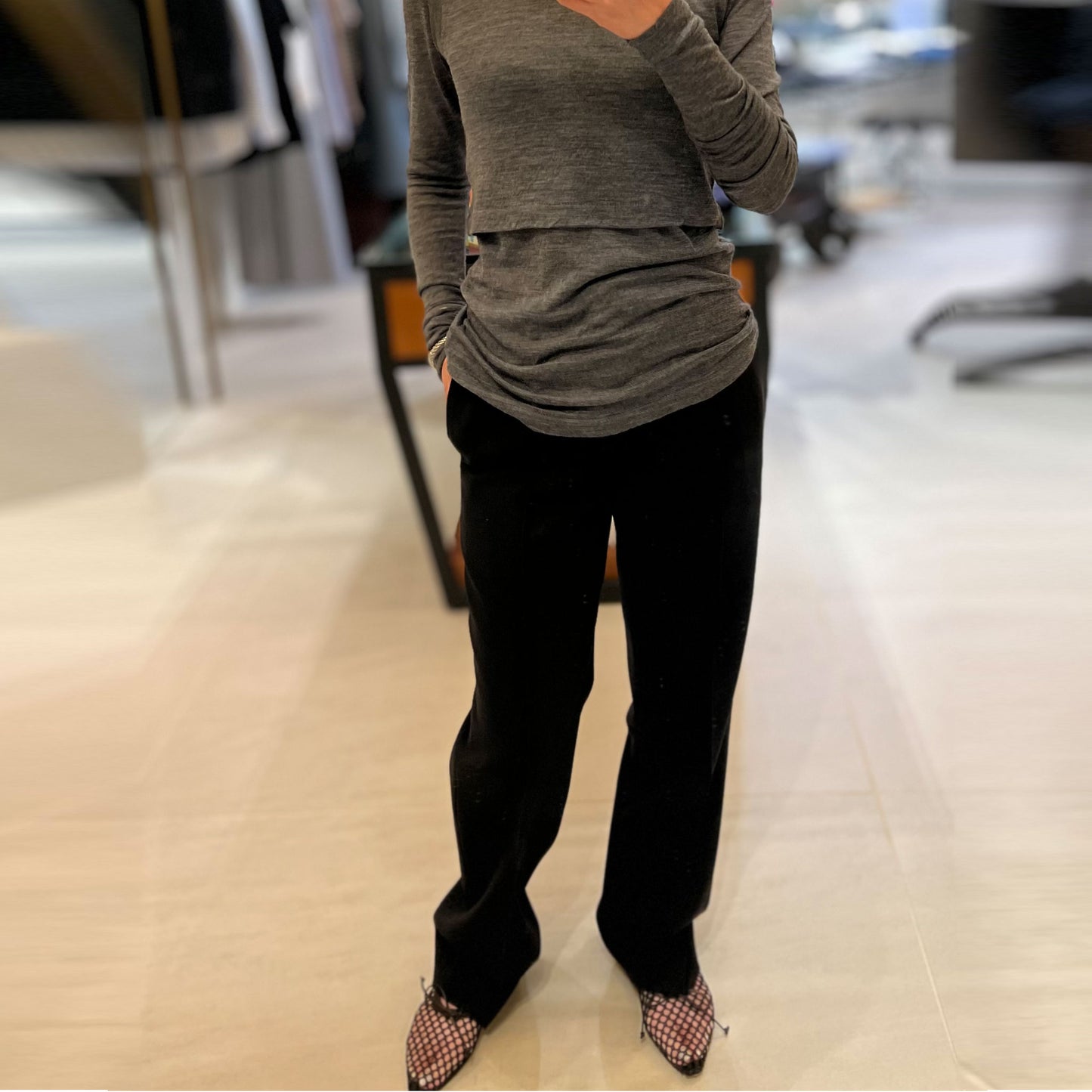 AURALEE/TENCE WOOL DOUBLE CLOTH SLACKS