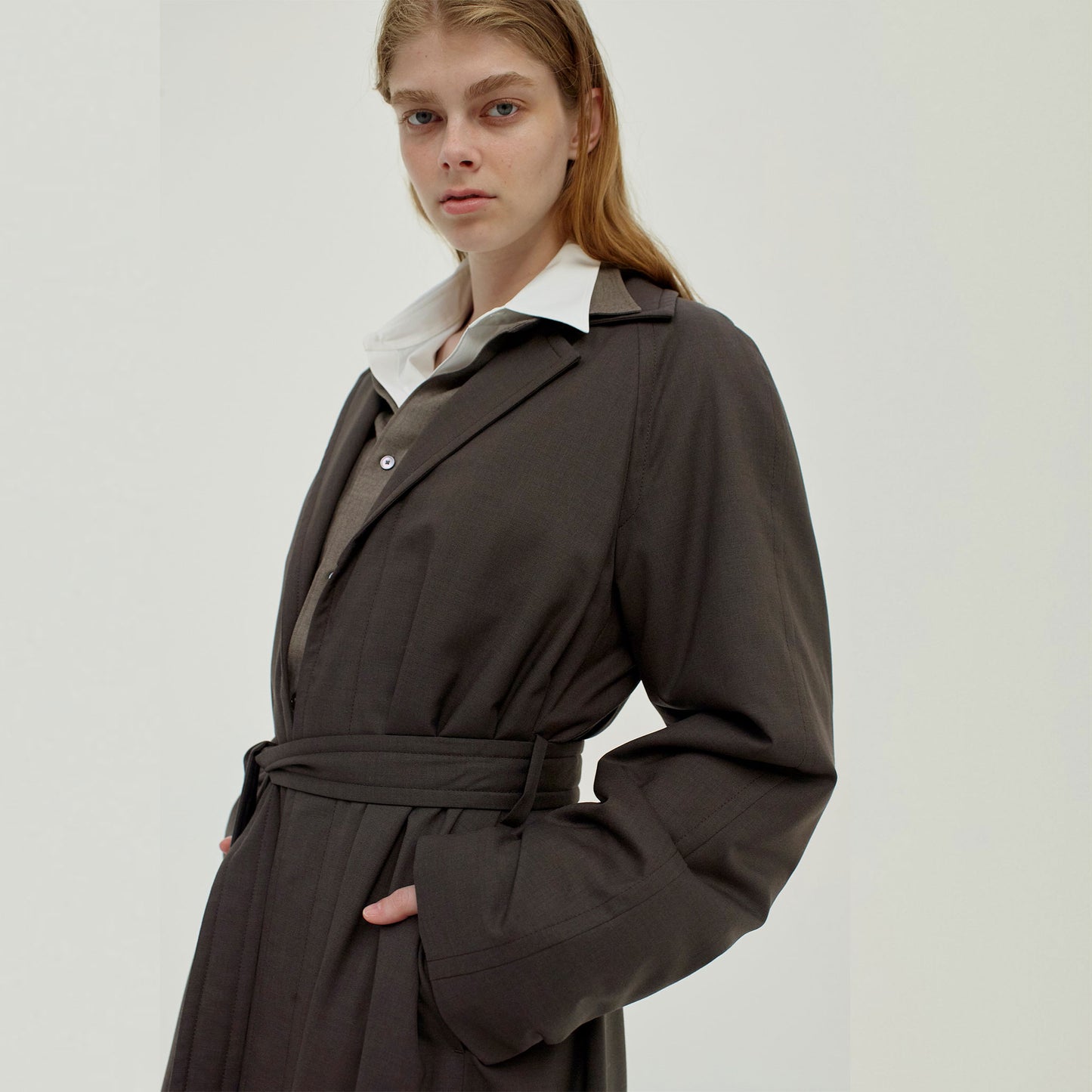 AURALEE/SUPER FINE TROPICAL WOOL CHESTERFIELD PADDED COAT