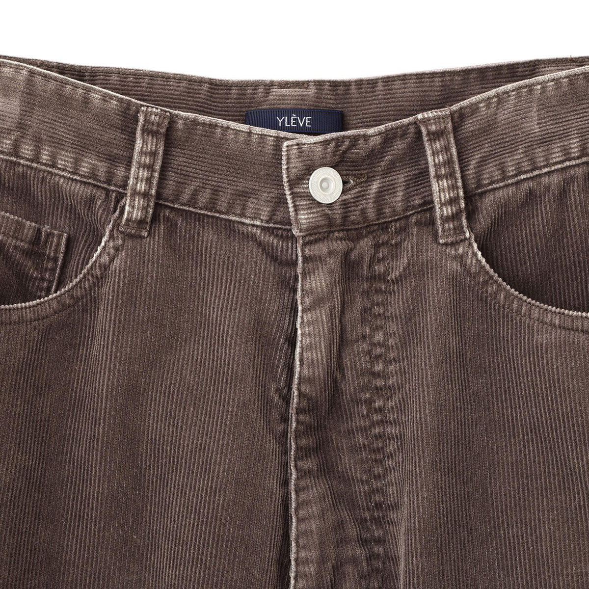 YLEVE / SULFUR-DYED BLEACHED CORDUROY PANTS