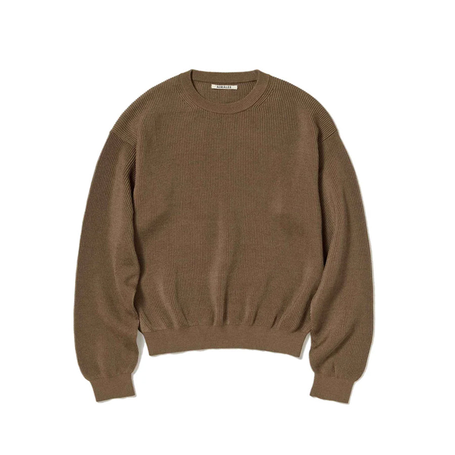 AURALEE/FLAT YARN RIB KNIT P/O