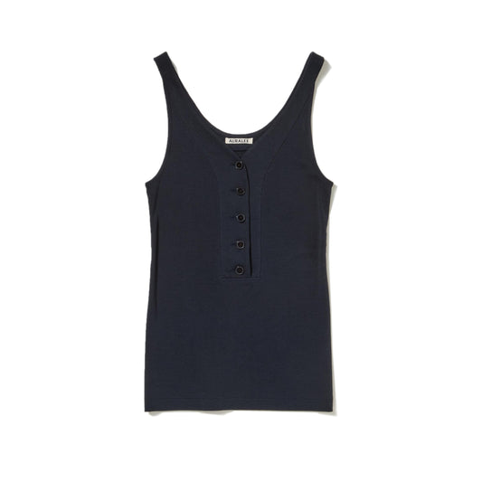 AURALEE/ORGANIC COTTON FINE RIB TANK
