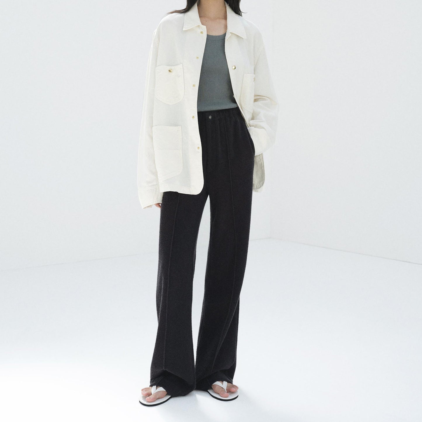 AURALEE/WOOL COTTON LINEN OX WORK JACKET