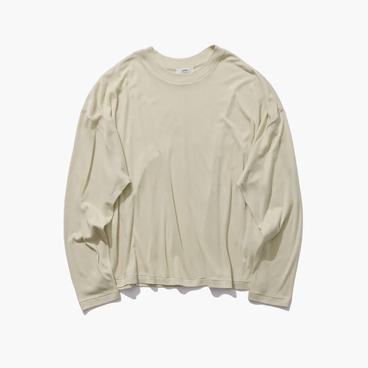ATON|COTTON LINEN FRAISE LONG SLEEVE T-SHIRT