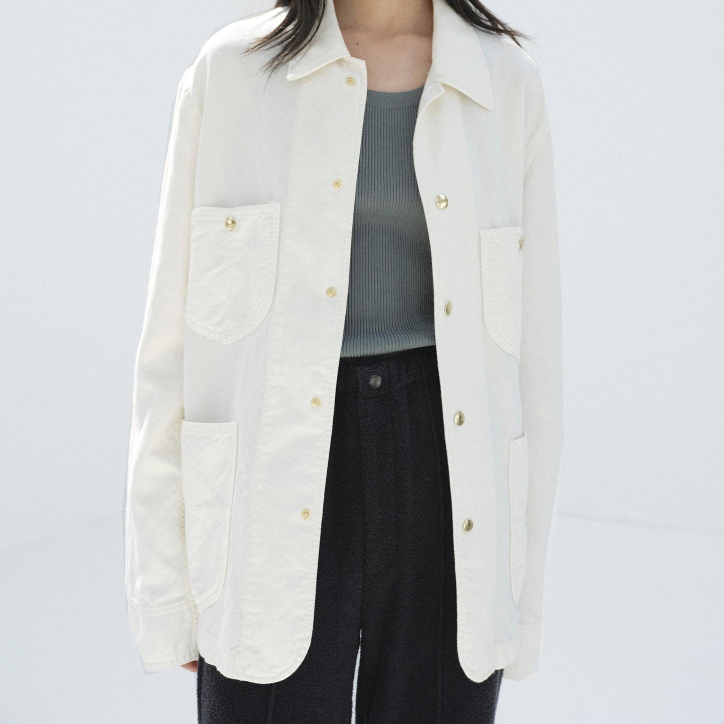 AURALEE/WOOL COTTON LINEN OX WORK JACKET