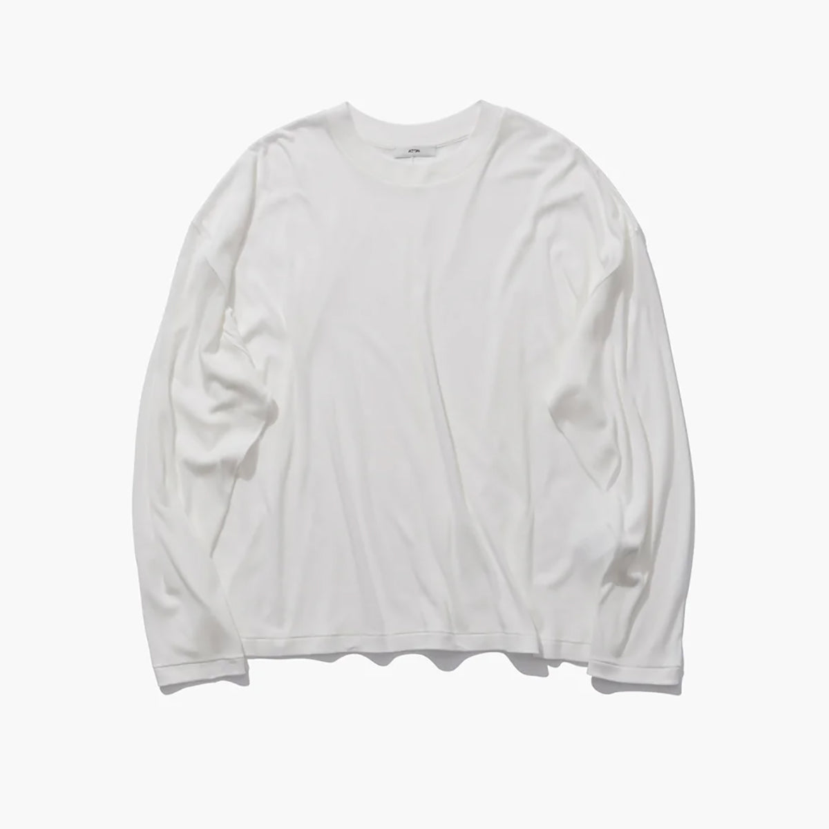 ATON|COTTON LINEN FRAISE LONG SLEEVE T-SHIRT