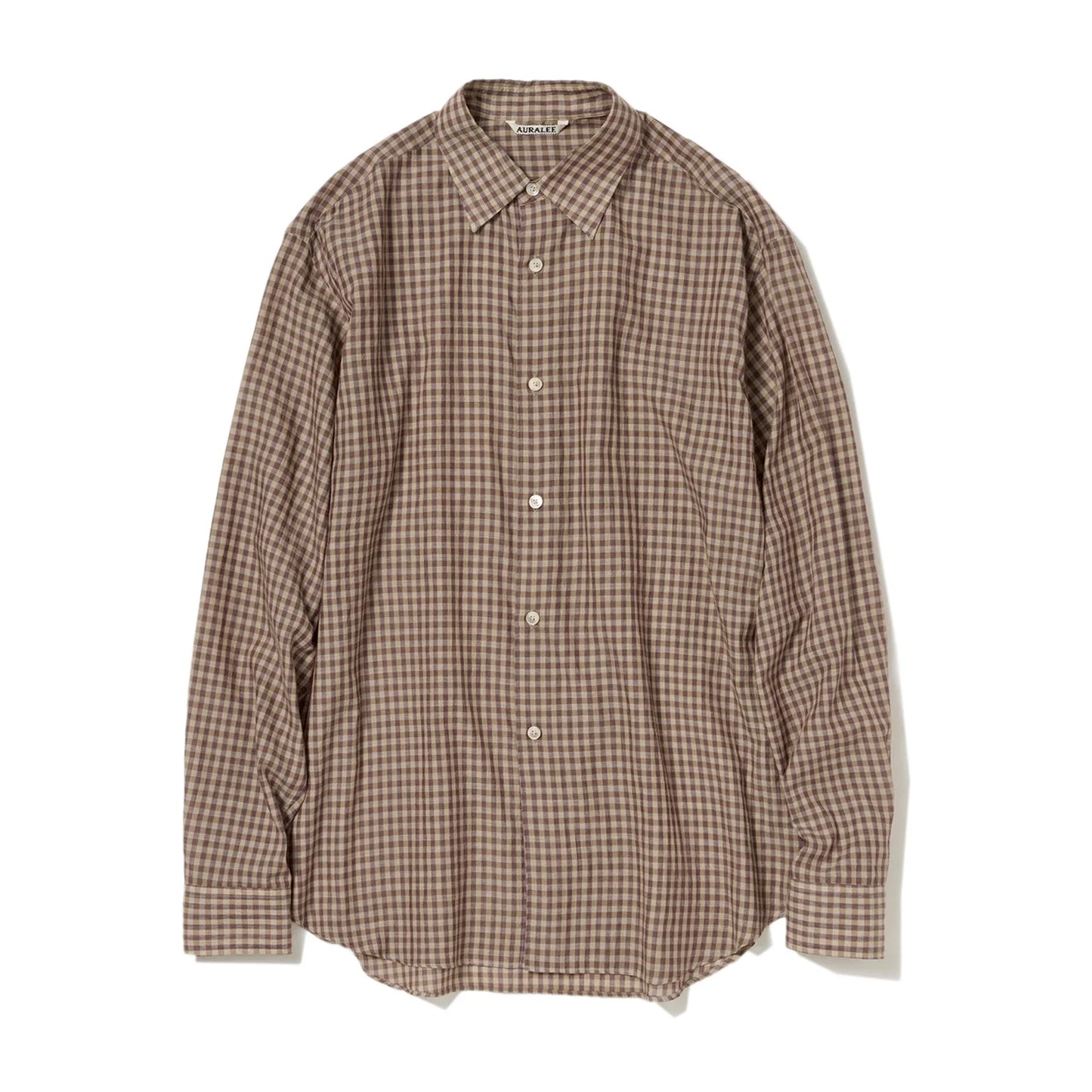 AURALEE/AIRY LIGHT COTTON CHECK SHIRT
