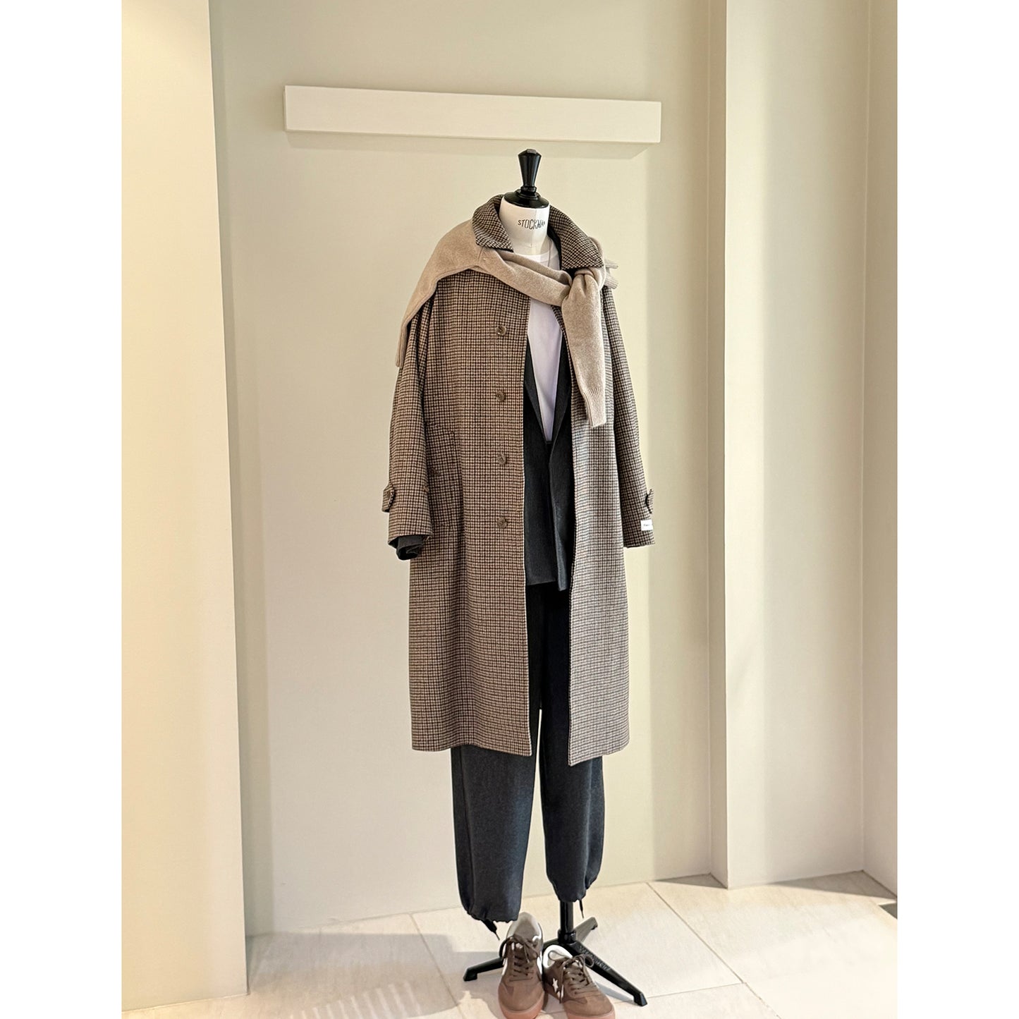 COUTURE D' ADAM/Bal Collar Coat Gunclub-check