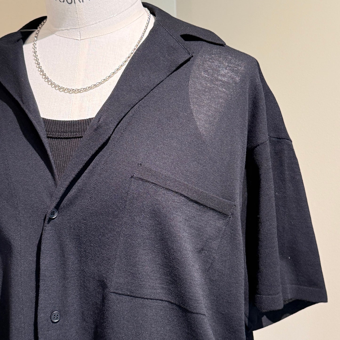 ATON|HIGH TWIST COTTON KNIT SHIRT