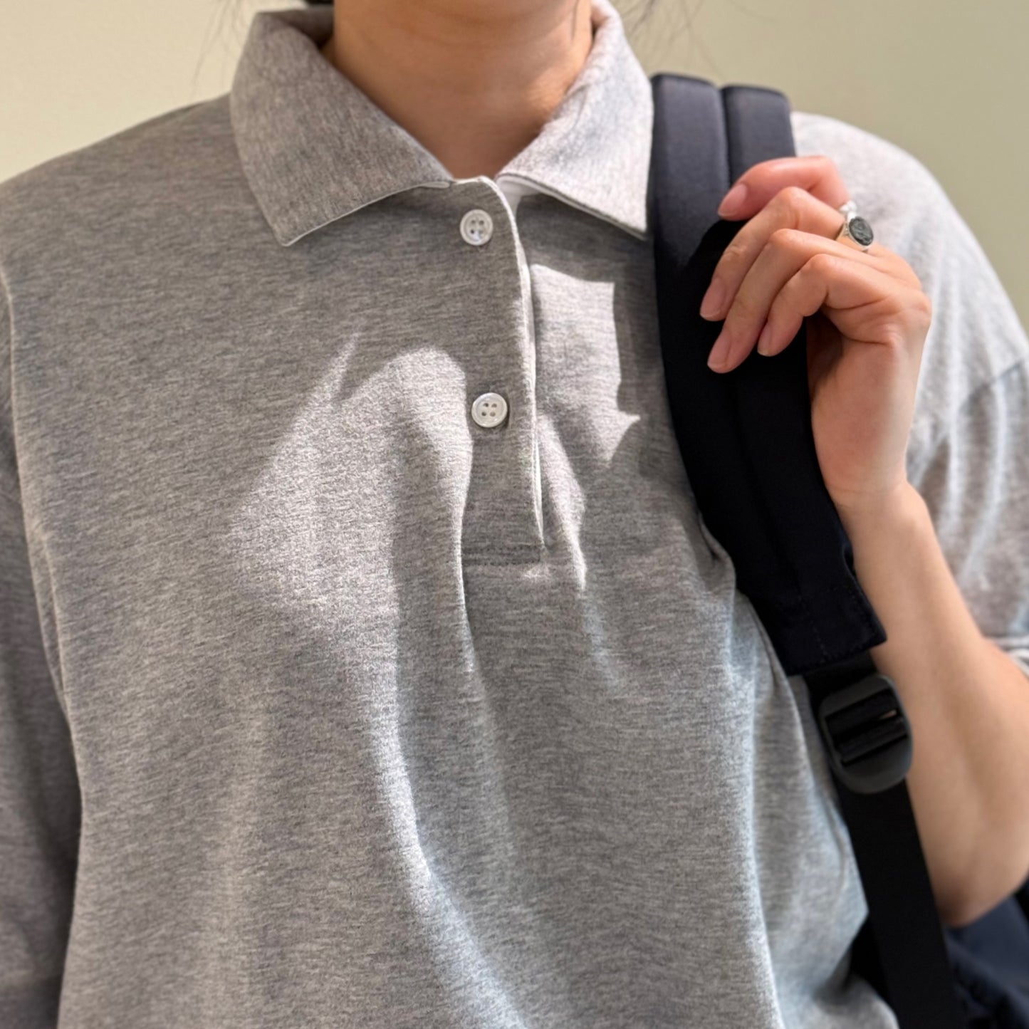 THREE DOTS TURQUOISE/Half sleeve polo shirt