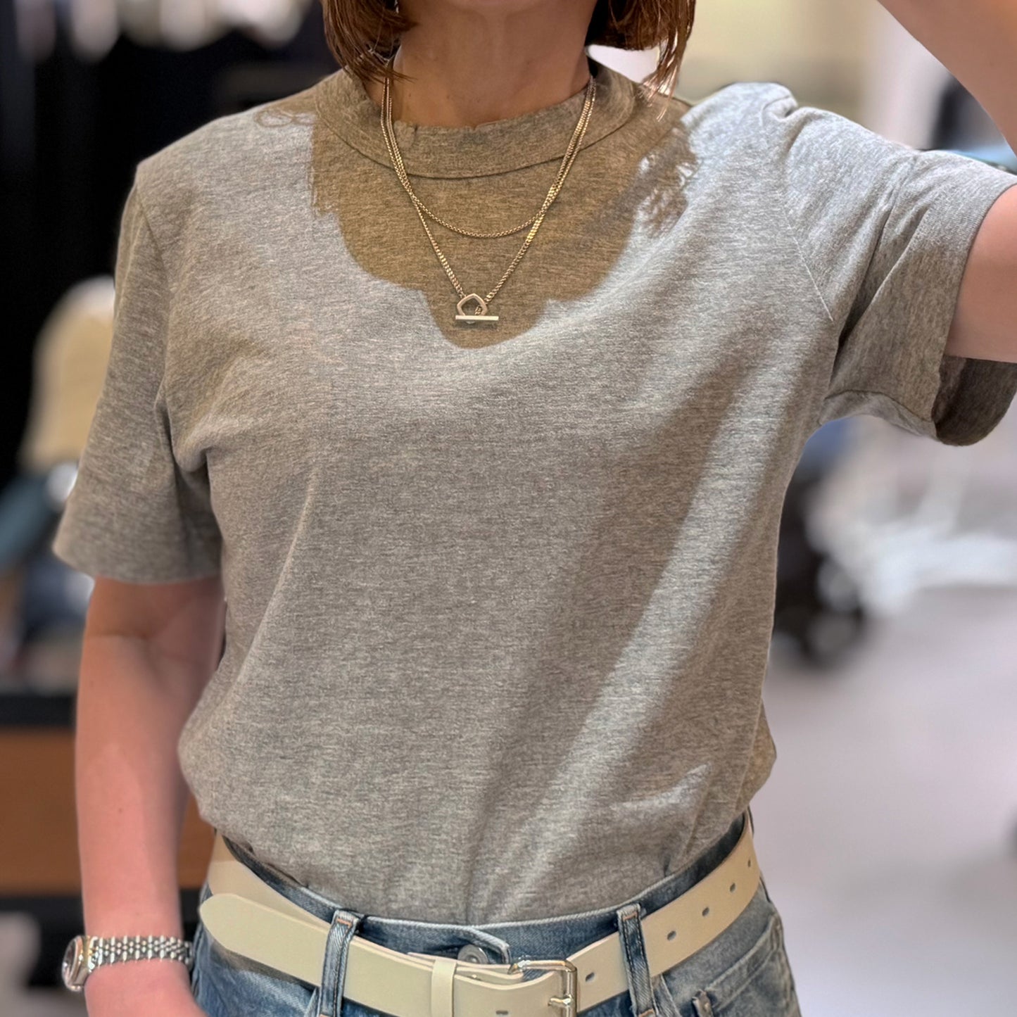 THREE DOTS TURQUOISE/RAFFY T-SHIRT