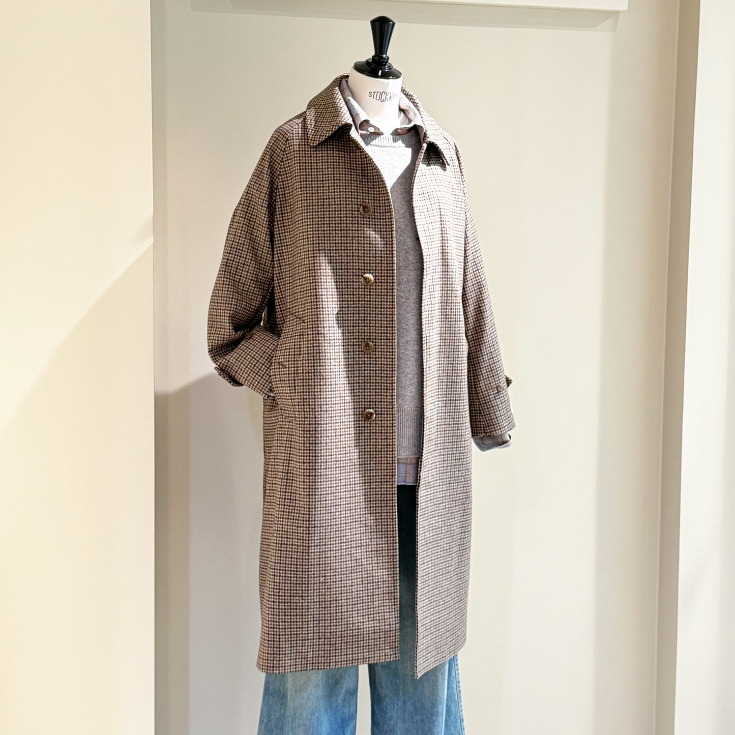 COUTURE D' ADAM/Bal Collar Coat Gunclub-check