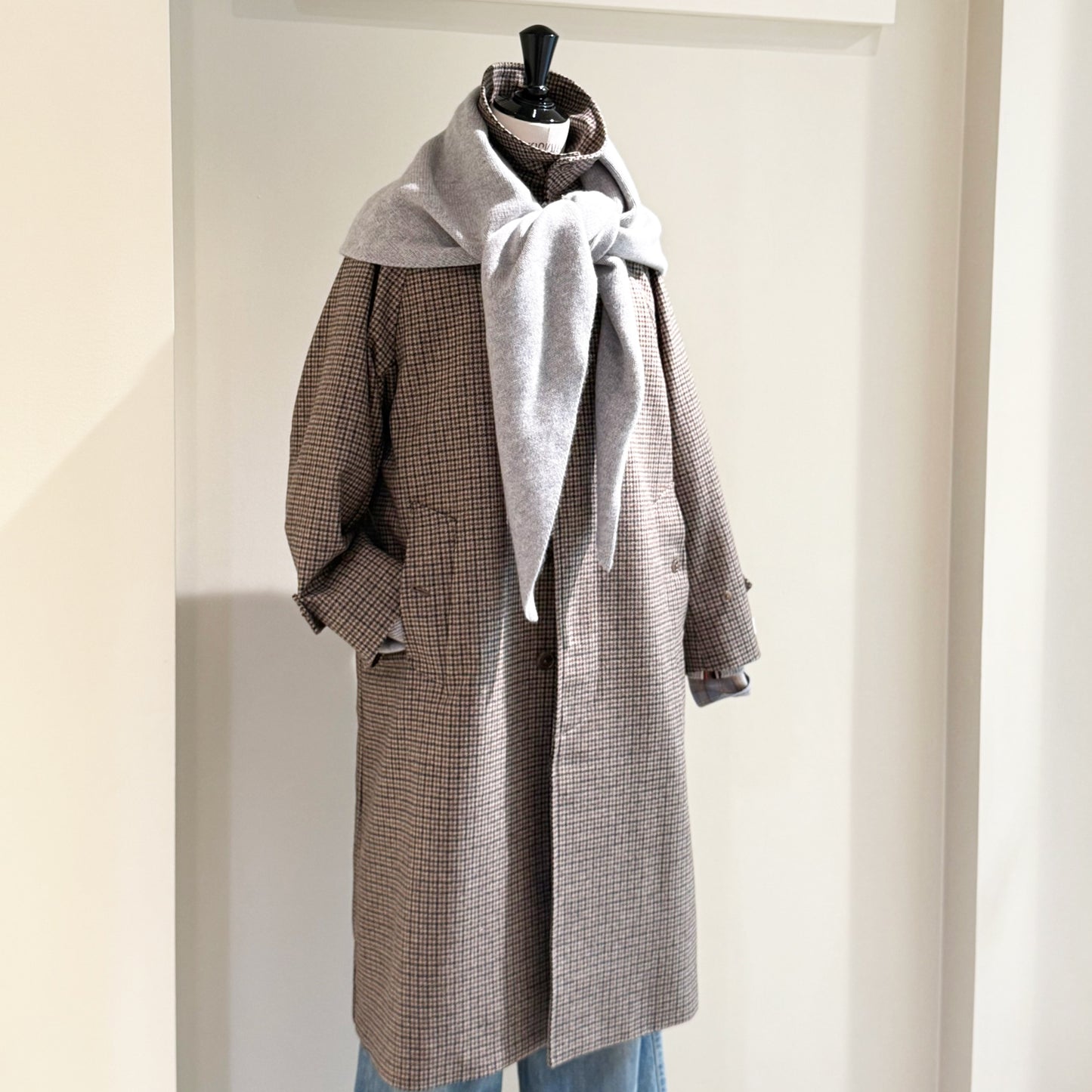 COUTURE D' ADAM/Bal Collar Coat Gunclub-check