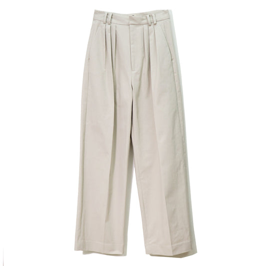 THREEDOTSTURQUOISE/THREE TUCK PANTS IVORY