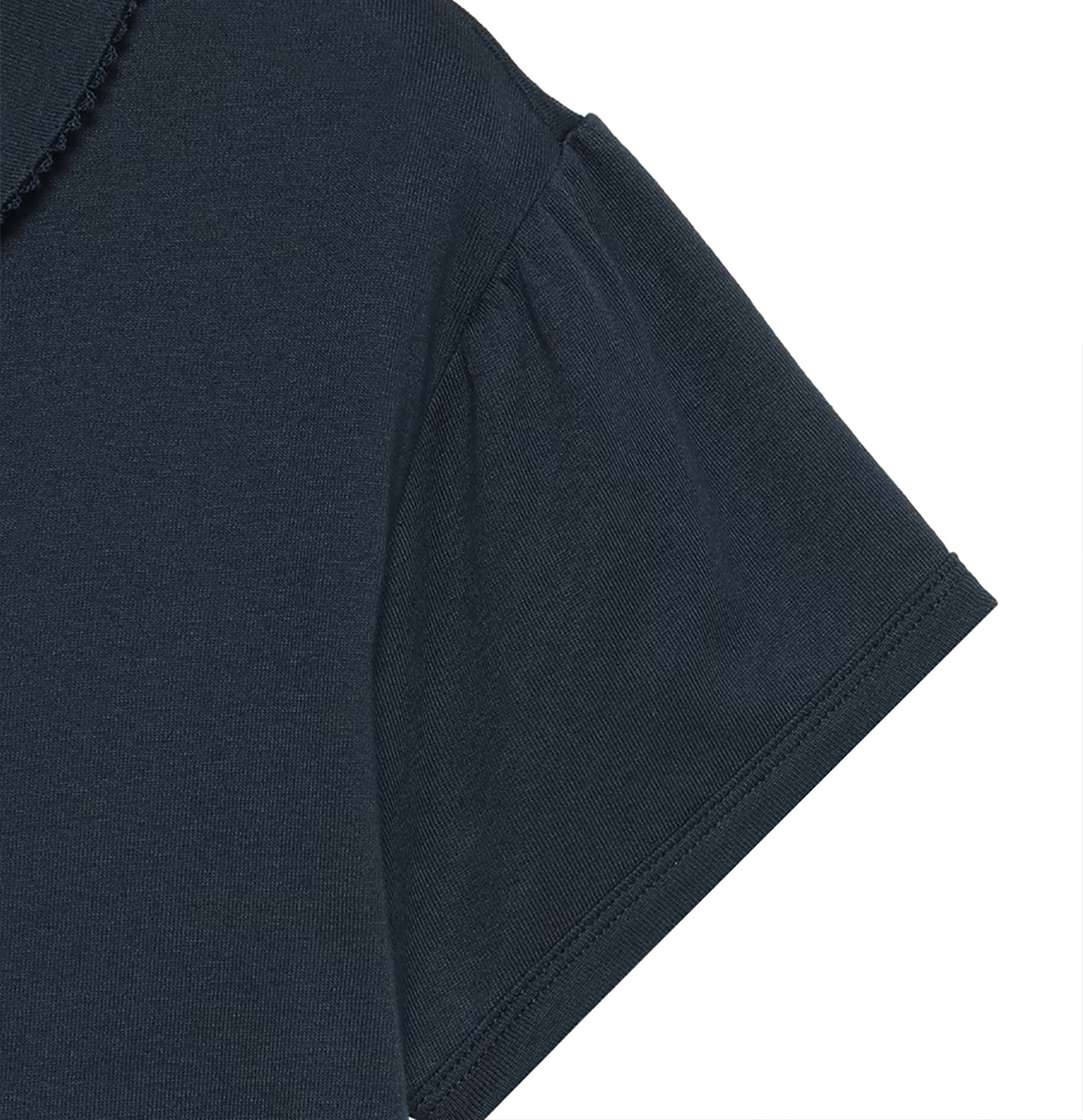 MADISONBLUE/ROUND COLLAR H/S TEE SOFT COTTON