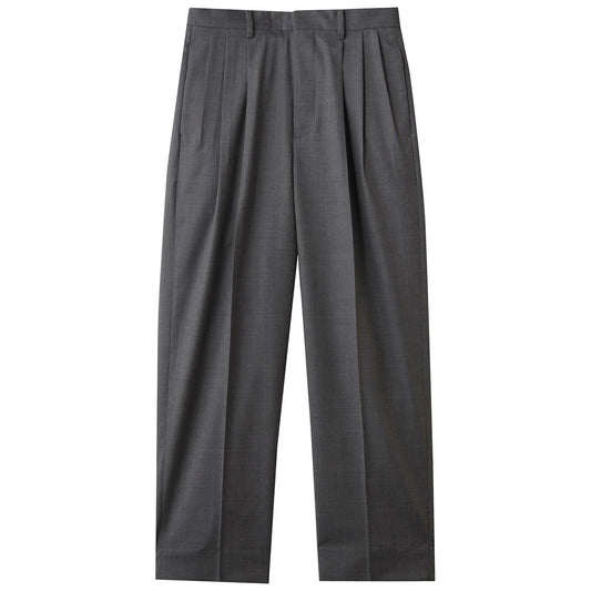 YLAVE/SUPER120'S Wool Chambray 3-Tuck Pants