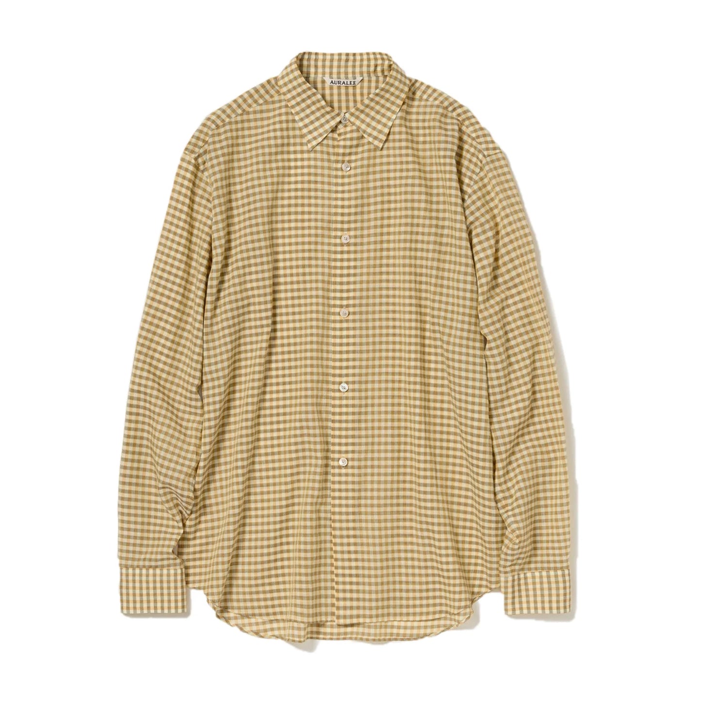 AURALEE/AIRY LIGHT COTTON CHECK SHIRT