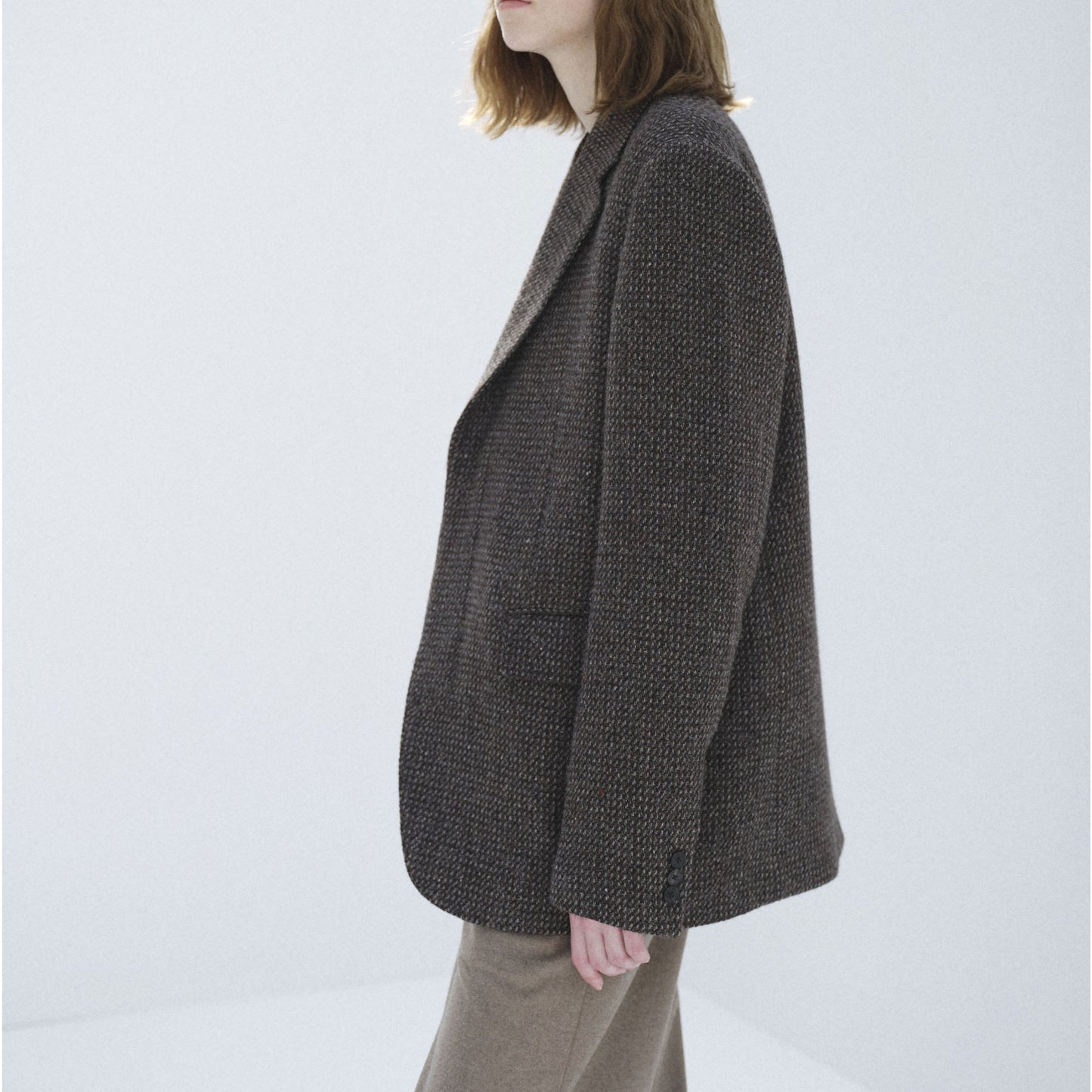 AURALEE/ALPACA WOOL SILK TWEED OVER JACKET